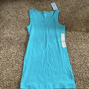 Cute long teal tank top in size 14/16 girls